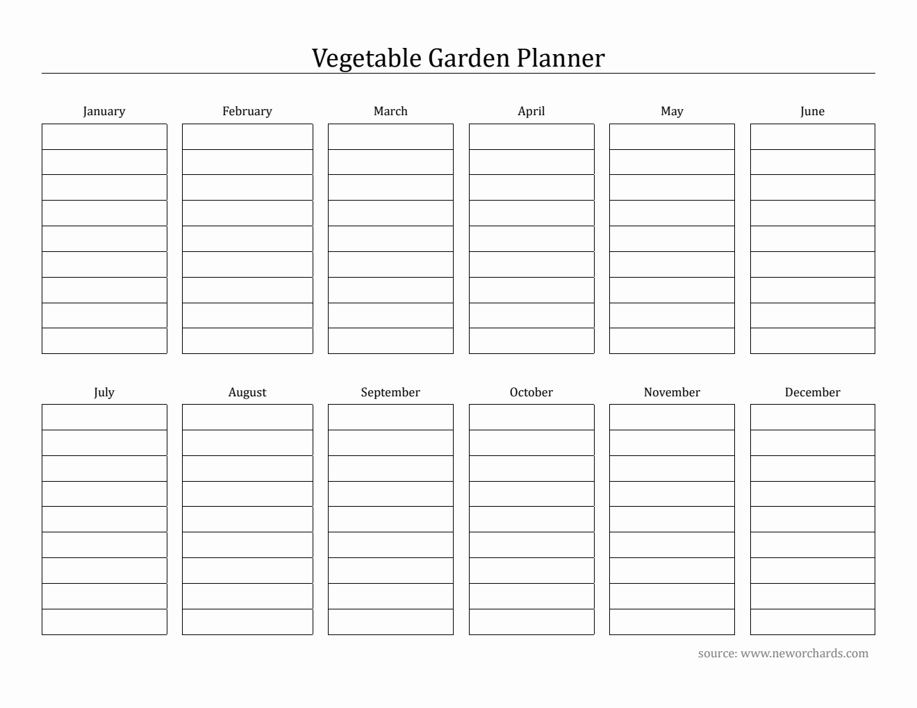 Free Printable Vegetable Garden Planner in Word