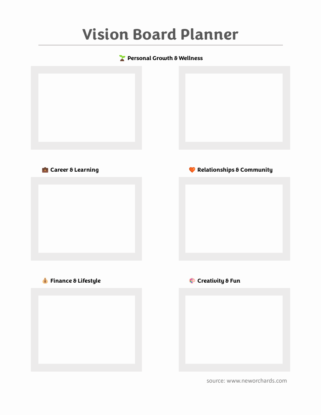Printable Vision Board Planner | Free Word Download