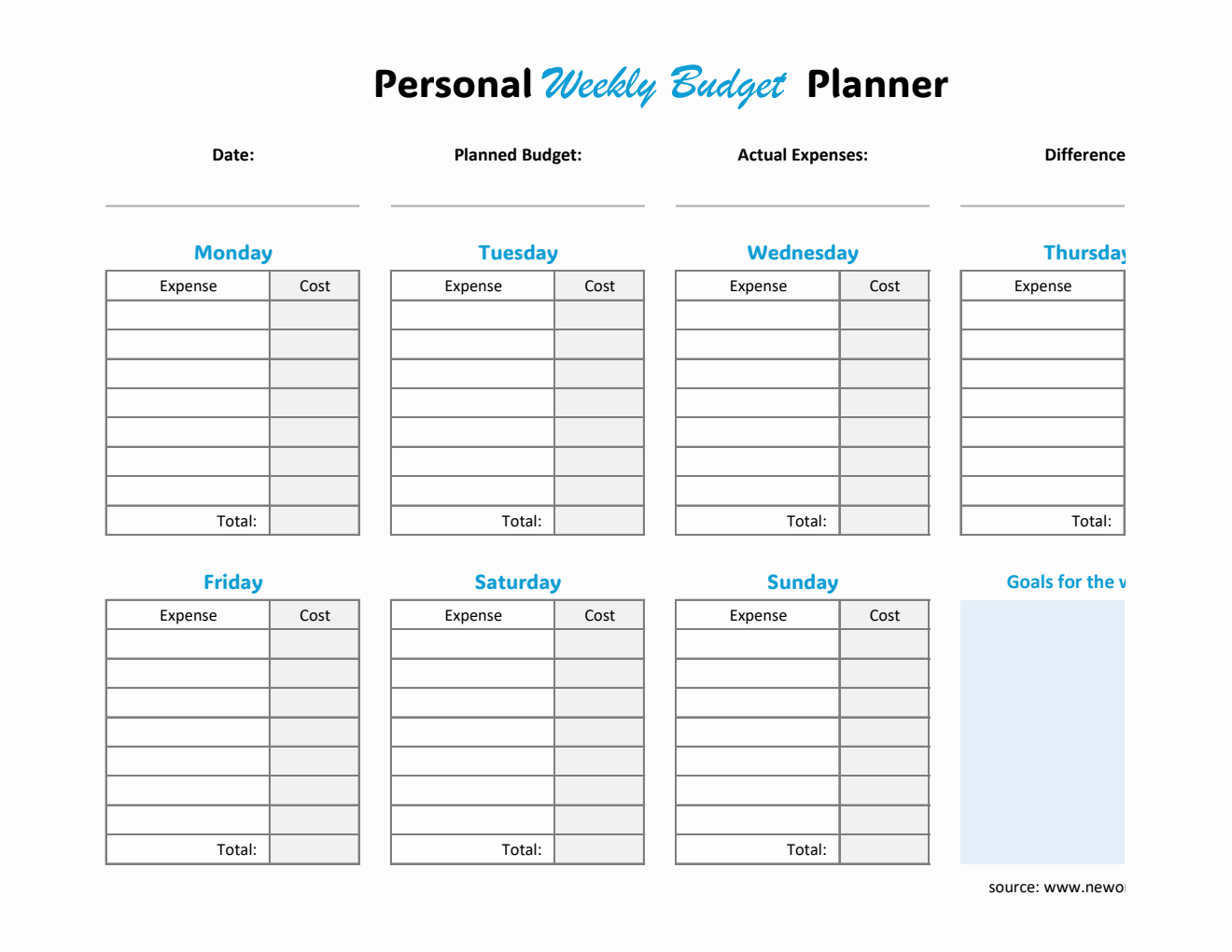  Excel Weekly Budget Spreadsheet - Smart Expense Tracker with Auto-Calculations