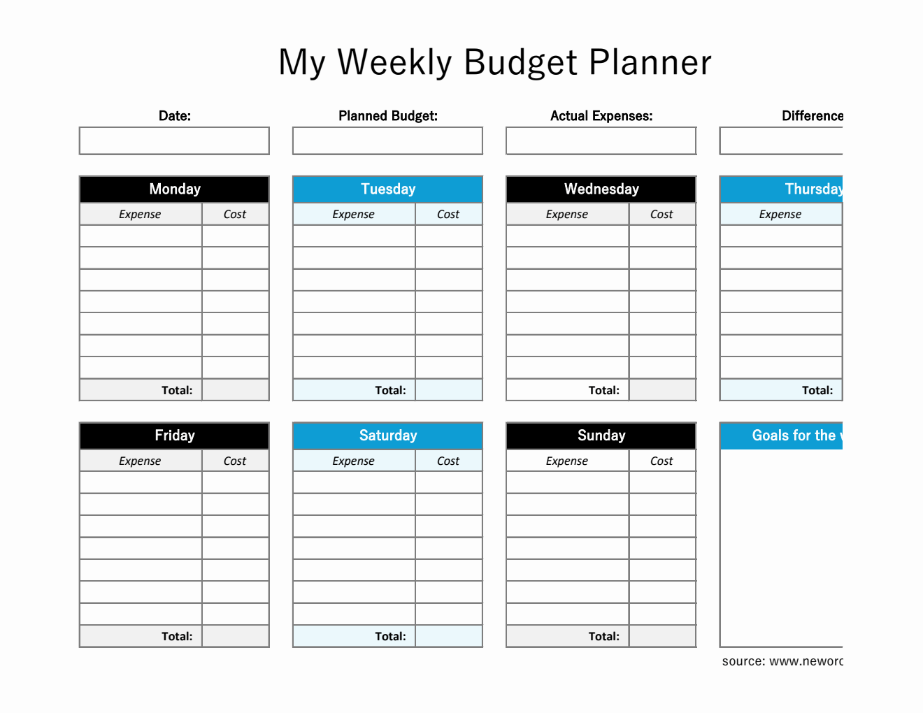 Customizable Excel Weekly Budget Spreadsheet - Smart Expense Tracker with Auto-Calculations