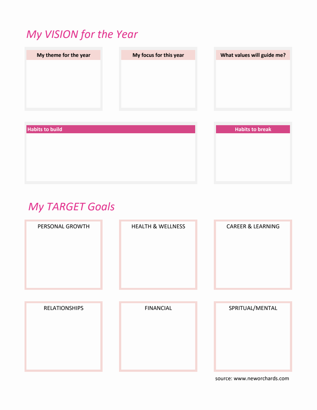 Free Downloadable Yearly Goal Planner Excel