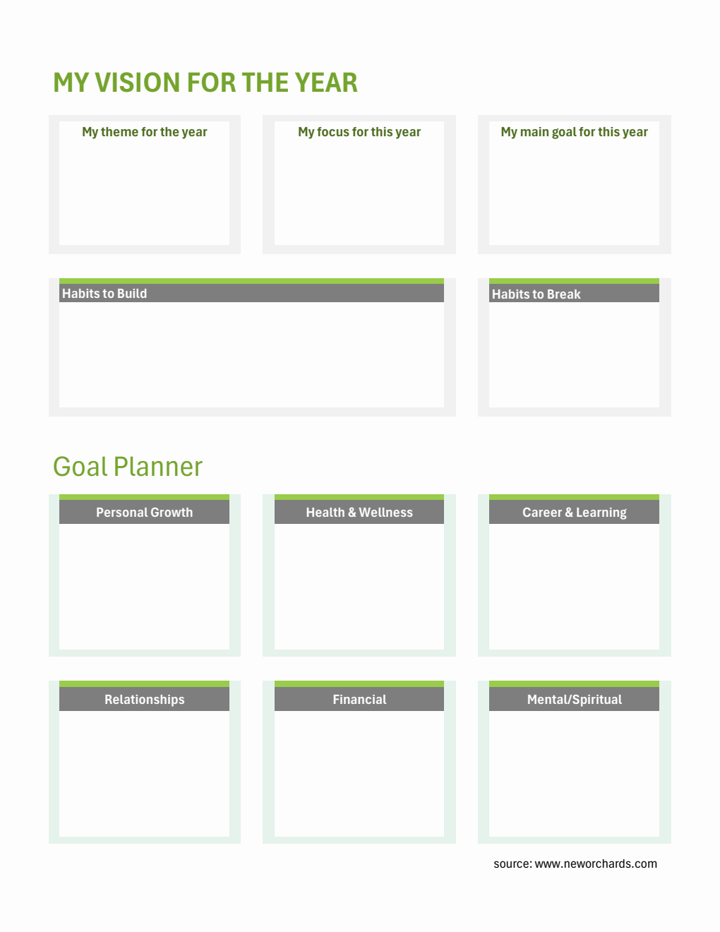 Free Simple Yearly Goal Planner Excel