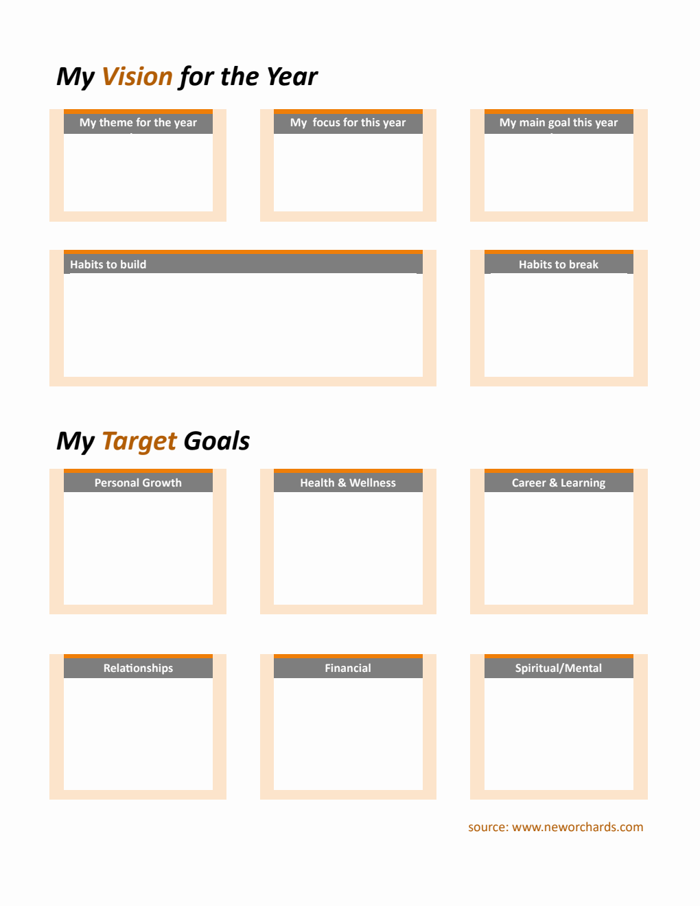 Free Downloadable Yearly Goal Planner PDF